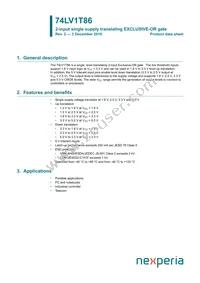 74LV1T86GXH Datasheet Cover