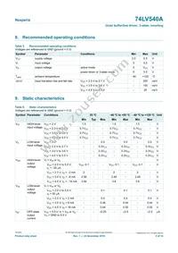 74LV540APWJ Datasheet Page 5