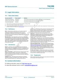 74LV86PW Datasheet Page 15