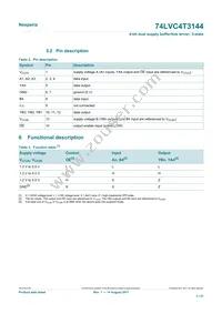 74LVC4T3144PWJ Datasheet Page 3