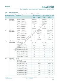 74LVC8T595PWJ Datasheet Page 8