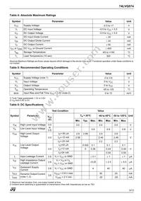 74LVQ574TTR Datasheet Page 3