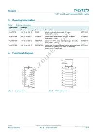 74LVT573PW/AUJ Datasheet Page 2