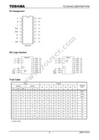 74VHC138FT Datasheet Page 2