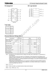 74VHCT00AFT Datasheet Page 2