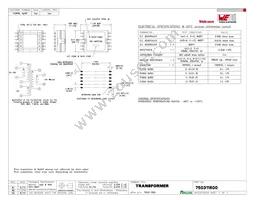 750311600 Datasheet Cover