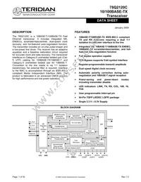 78Q2120C09-64CGTR/F Datasheet Cover