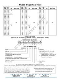 800A0R7BT250XT Datasheet Page 2