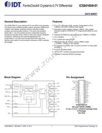 841604AGI-01LFT Datasheet Cover