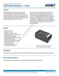 A700V227M002ATE007 Datasheet Cover