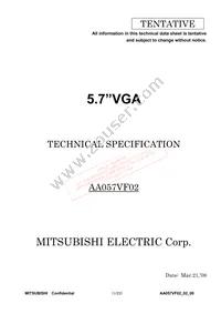 AA057VF02 Datasheet Cover