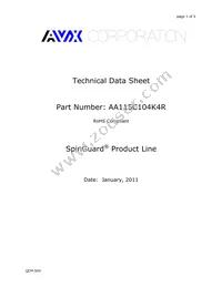 AA115C104K4R Datasheet Cover