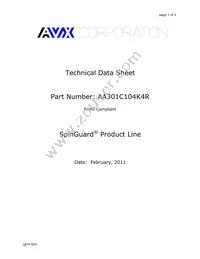 AA301C104K4R Datasheet Cover