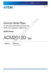 ACM2012D-900-2P-T Datasheet Cover