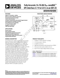 AD5040BRJZ-500RL7 Datasheet Cover