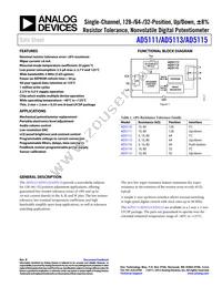 AD5113BCPZ80-500R7 Datasheet Cover