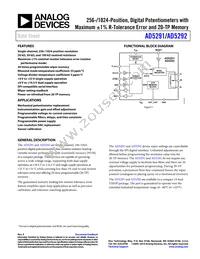 AD5291BRUZ-50-RL7 Datasheet Cover