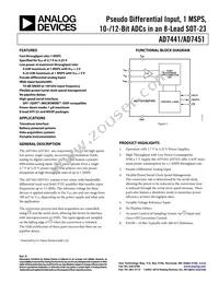 AD7451ARTZ-REEL7 Datasheet Cover