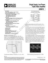 AD8013ANZ Datasheet Cover