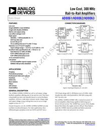 AD8063ARTZ-R2 Datasheet Cover