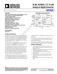 AD9203WARUZ Datasheet Cover