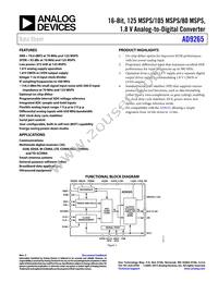 AD9265BCPZRL7-125 Datasheet Cover