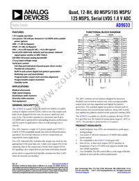 AD9633BCPZRL7-125 Datasheet Cover