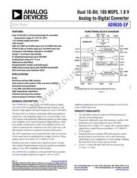 AD9650USVZ-105EP Datasheet Cover