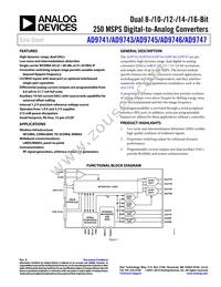 AD9741BCPZ Datasheet Cover