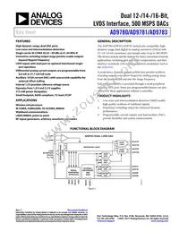 AD9783BCPZRL Datasheet Cover