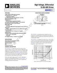 ADA4922-1ARDZ-RL Datasheet Cover