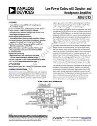 ADAU1373BCBZ-RL Datasheet Cover