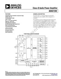 ADAU1592ACPZ-RL Datasheet Cover