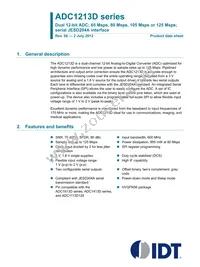 ADC1213D125HN-C18 Datasheet Cover