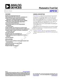 ADPD103BCPZRL Datasheet Cover