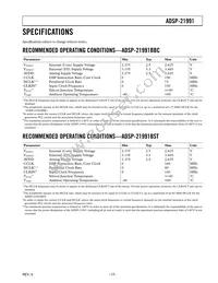 ADSP-21991BSTZ Datasheet Page 17