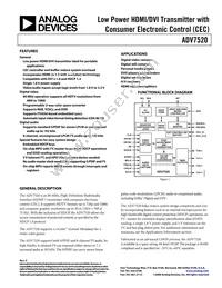 ADV7520BCPZ-80 Datasheet Cover