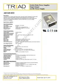 AEU65-033 Datasheet Cover