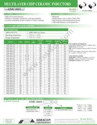 AIMC-0603-R10J-T Datasheet Cover