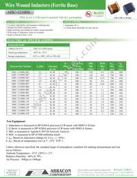 AISC-1210HS-220K-T2 Datasheet Cover