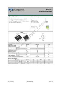 AO4492 Datasheet Cover