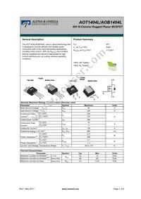 AOB1404L Datasheet Cover