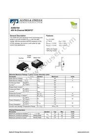 AOB4184 Datasheet Cover