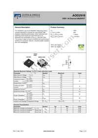 AOD2916 Datasheet Cover