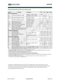 AOD3N40 Datasheet Page 2