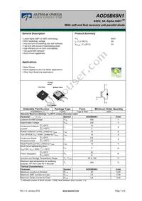 AOD5B65N1 Datasheet Cover