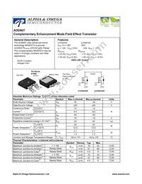 AOD607_DELTA Datasheet Cover