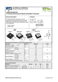 AOI4185 Datasheet Cover