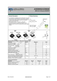 AOI9N50 Datasheet Cover