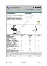 AOK30B60D Datasheet Cover